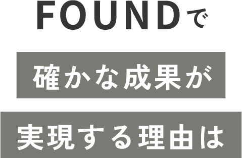 FOUNDで確かな成果が実現する理由は