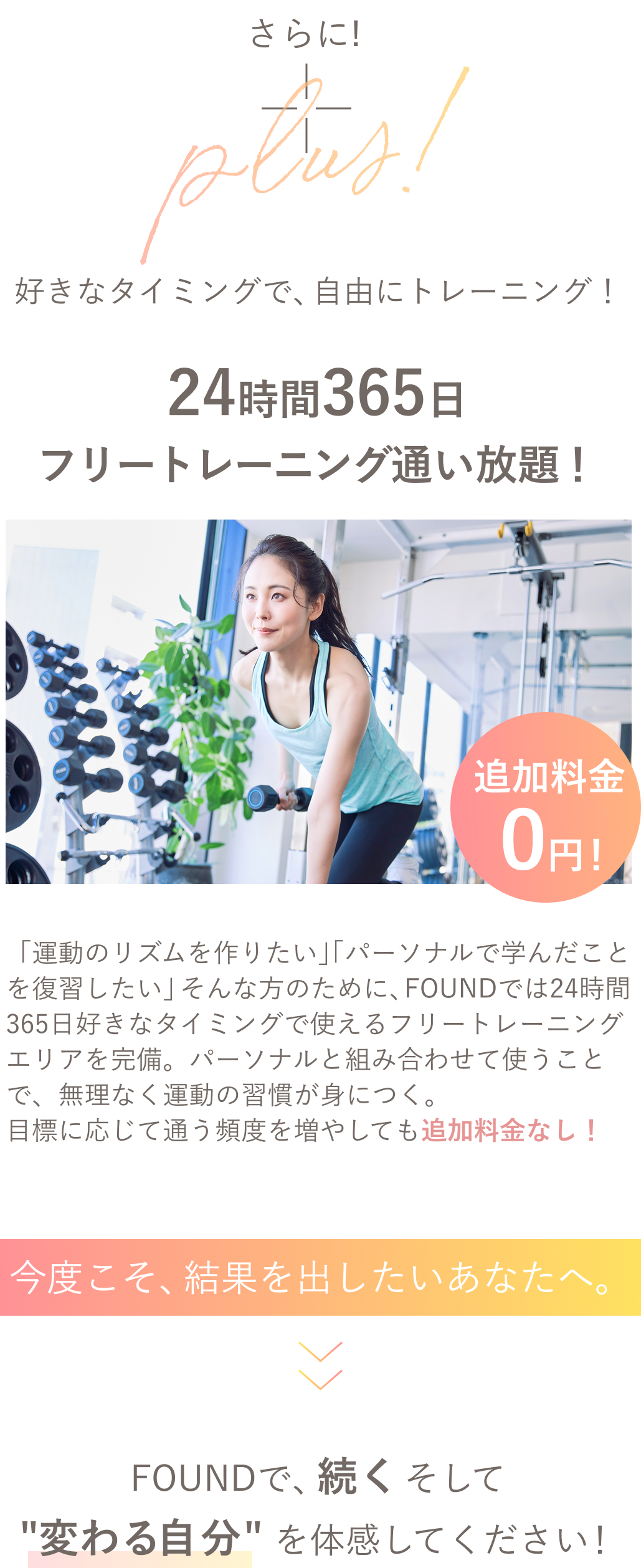 24時間365に追加料金0円でフリートレーニング通い放題