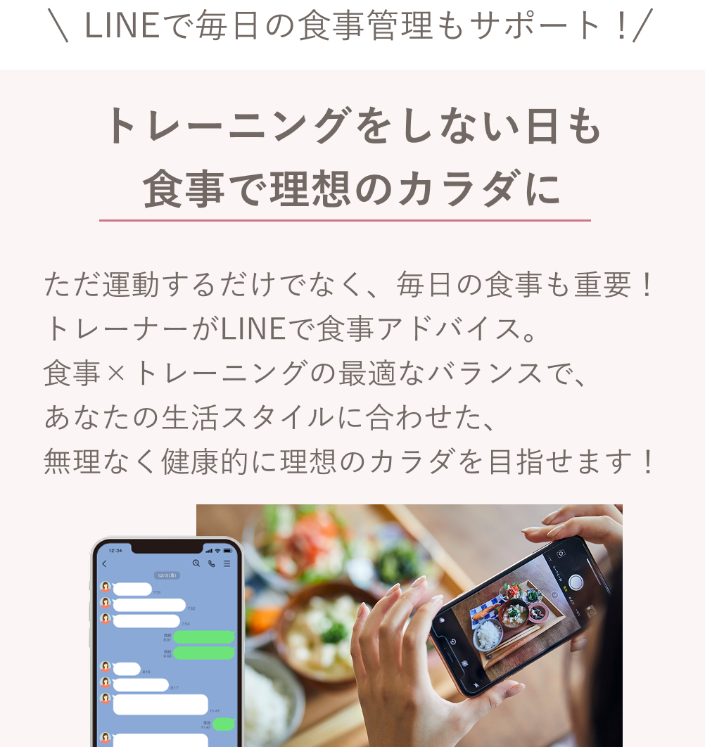 LINEでの食事管理のサポート